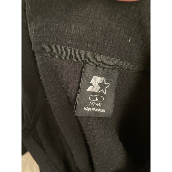 Starter Men's Pull Over Top Long Sleeve Black Waffle Knit Size L 1/4 Zip - Picture 5 of 6